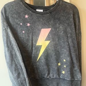 Lightning Bolt Acid Wash Sweatshirt Size Large